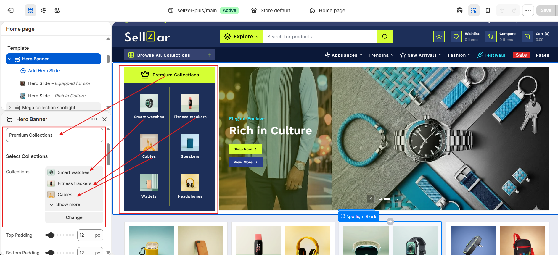Premium Collections Accordion Menu Setup